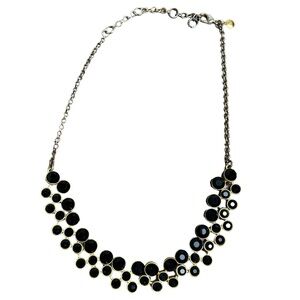 Black Stone Cluster Necklace